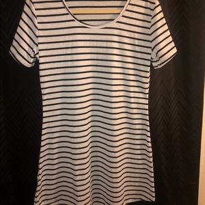 Black and white striped TShirt dress